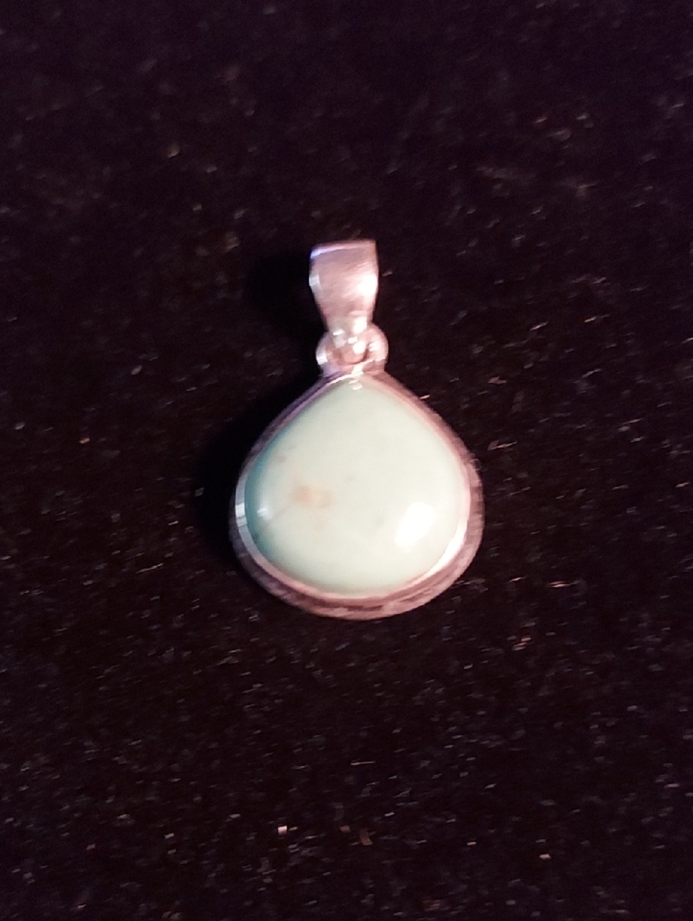 Sterling Silver 925 Teardrop Turquoise Pendant - Mint Blue